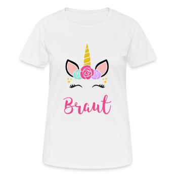 Braut Einhorn Junggesellinenabschied - Frauen T-Shirt atmungsaktiv - Weiß - Vorne - AI Model Female 172 dark (172cm)