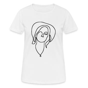 Women Line art - Women's Breathable T-Shirt - white - Front - AI Model Female 172 dark (172cm)