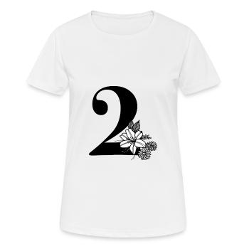 Zahl 2 - Frauen T-Shirt atmungsaktiv - Weiß - Vorne - AI Model Female 172 dark (172cm)