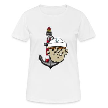 Matrose Anker Leuchtturm - Frauen T-Shirt atmungsaktiv - Weiß - Vorne - AI Model Female 172 dark (172cm)