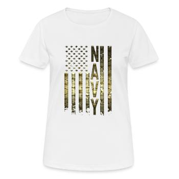 Heeresmilitär Marine Streitkräfte Soldatenfreiheit - Frauen T-Shirt atmungsaktiv - Weiß - Vorne - AI Model Female 172 dark (172cm)