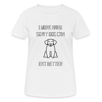 WORK HARD DOG - T-shirt respirant Femme - blanc - Devant - AI Model Female 172 dark (172cm)