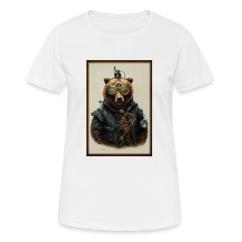 Steampunk-Bär - Frauen T-Shirt atmungsaktiv - Weiß - Vorne - AI Model Female 172 dark (172cm)