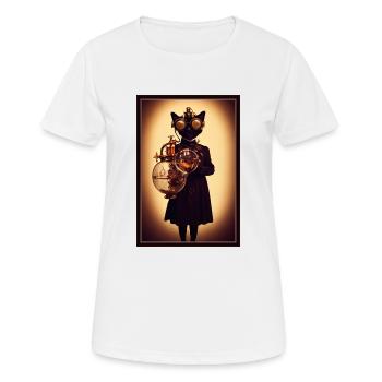 Steampunk cat - Women's Breathable T-Shirt - white - Front - AI Model Female 172 dark (172cm)