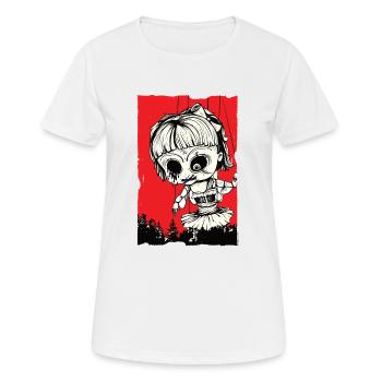 Puppe über Wald - Frauen T-Shirt atmungsaktiv - Weiß - Vorne - AI Model Female 172 dark (172cm)