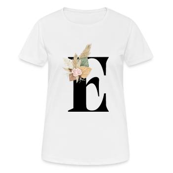blumiger Buchstabe E - Frauen T-Shirt atmungsaktiv - Weiß - Vorne - AI Model Female 172 dark (172cm)