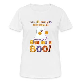 Mignon Halloween Cheerleader Ghost avec pompons - T-shirt respirant Femme - blanc - Devant - AI Model Female 172 dark (172cm)