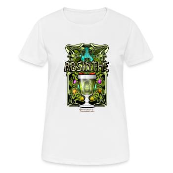 Absinthe T-Shirt Design Tiffany Glass Green Fairy - Women's Breathable T-Shirt - white - Front - AI Model Female 172 dark (172cm)