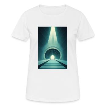 Tunnel du temps, vision futuriste - T-shirt respirant Femme - blanc - Devant - AI Model Female 172 dark (172cm)