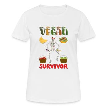 Fruits et légumes squelettes végétaliens survivants – Satire - T-shirt respirant Femme - blanc - Devant - AI Model Female 172 dark (172cm)