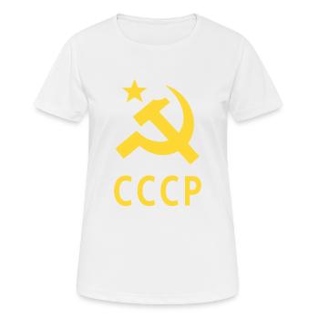 UdSSR Union Sowjetrussisches Wappen Hammer Sichel - Frauen T-Shirt atmungsaktiv - Weiß - Vorne - AI Model Female 172 dark (172cm)