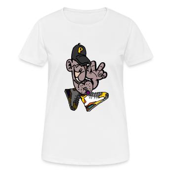 Peopster - Frauen T-Shirt atmungsaktiv - Weiß - Vorne - AI Model Female 172 dark (172cm)