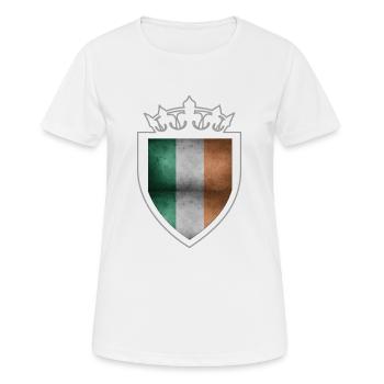 Irlande, drapeau, armoiries par Ahapix - T-shirt respirant Femme - blanc - Devant - AI Model Female 172 dark (172cm)