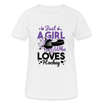 Eishockeyspielerin Mädchen Eishockey Eishockeyteam - Frauen T-Shirt atmungsaktiv - Weiß - Vorne - AI Model Female 172 dark (172cm)