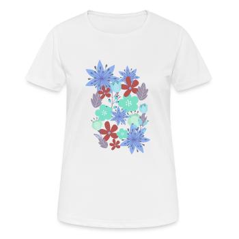fleurs, fleurs, printemps, fleurs - T-shirt respirant Femme - blanc - Devant - AI Model Female 172 dark (172cm)