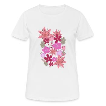 fleurs, fleurs, printemps, fleurs - T-shirt respirant Femme - blanc - Devant - AI Model Female 172 dark (172cm)