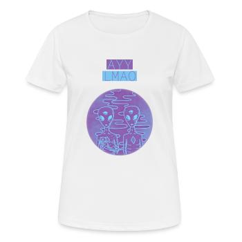 Ayy Lmao - Frauen T-Shirt atmungsaktiv - Weiß - Vorne - AI Model Female 172 dark (172cm)