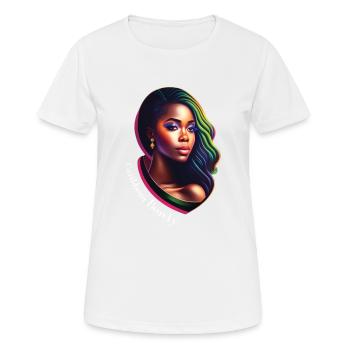 Karibische Mädchenschönheit, schönes karibisches Mädchen-T-Shirt5 - Frauen T-Shirt atmungsaktiv - Weiß - Vorne - AI Model Female 172 dark (172cm)