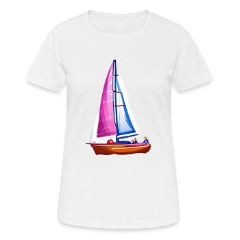 Segelsport Segeln Segelboot Segler Segelschiff - Frauen T-Shirt atmungsaktiv - Weiß - Vorne - AI Model Female 172 dark (172cm)