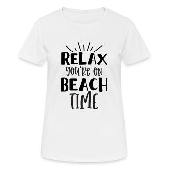 Détendez-vous, vous êtes à l’heure de la plage - T-shirt respirant Femme - blanc - Devant - AI Model Female 172 dark (172cm)
