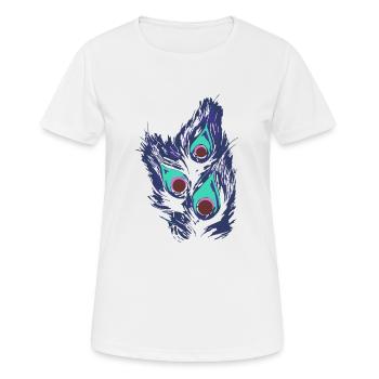 Plume de paon de paon,paon,œil de paon - T-shirt respirant Femme - blanc - Devant - AI Model Female 172 dark (172cm)