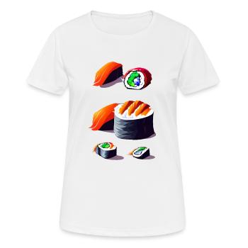 Sushi - Frauen T-Shirt atmungsaktiv - Weiß - Vorne - AI Model Female 172 dark (172cm)