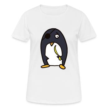 Pirat - lustiger Pinguin - Frauen T-Shirt atmungsaktiv - Weiß - Vorne - AI Model Female 172 dark (172cm)