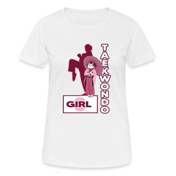 Taekwondo-girl Kampfkunst "tae kwon do" kampfsport - Frauen T-Shirt atmungsaktiv - Weiß - Vorne - AI Model Female 172 dark (172cm)