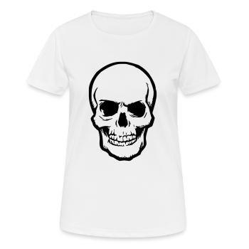 skull - Frauen T-Shirt atmungsaktiv - Weiß - Vorne - AI Model Female 172 dark (172cm)