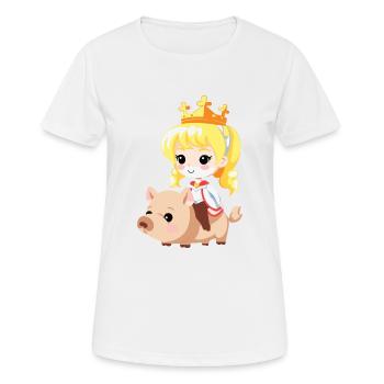 Prinzessin Schwein Märchen - Frauen T-Shirt atmungsaktiv - Weiß - Vorne - AI Model Female 172 dark (172cm)