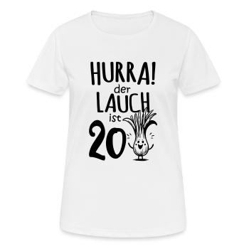 Hurra der Lauch ist 20 - Frauen T-Shirt atmungsaktiv - Weiß - Vorne - AI Model Female 172 dark (172cm)