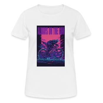 Radsport-Vibes - Frauen T-Shirt atmungsaktiv - Weiß - Vorne - AI Model Female 172 dark (172cm)