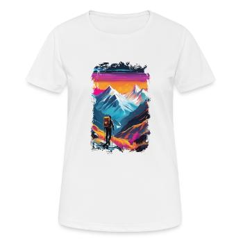Natur & Bergwandern - Frauen T-Shirt atmungsaktiv - Weiß - Vorne - AI Model Female 172 dark (172cm)