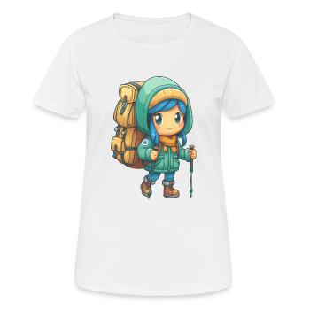 La randonnée, pas seulement pour les enfants - T-shirt respirant Femme - blanc - Devant - AI Model Female 172 dark (172cm)