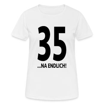 35. Geburtstag Geschenkidee - Frauen T-Shirt atmungsaktiv - Weiß - Vorne - AI Model Female 172 dark (172cm)