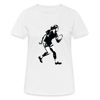 Marc le rugbyman - T-shirt respirant Femme - blanc - Devant - AI Model Female 172 dark (172cm)