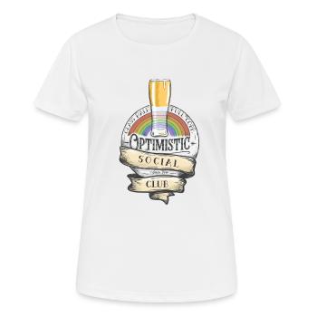 Optimiste - T-shirt respirant Femme - blanc - Devant - AI Model Female 172 dark (172cm)