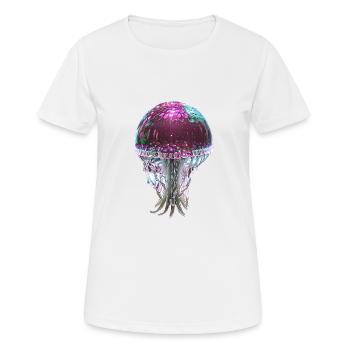 Jellyfish, Sequins, Glitter, Metallic, Pink - Women's Breathable T-Shirt - white - Front - AI Model Female 172 dark (172cm)