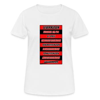 Leverkusen und die Rekorde 2023/2024 @ Markus - Frauen T-Shirt atmungsaktiv - Weiß - Vorne - AI Model Female 172 dark (172cm)