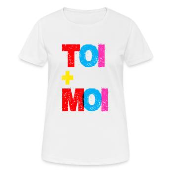TOI + MOI - T-shirt respirant Femme - blanc - Devant - AI Model Female 172 dark (172cm)
