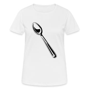 Cuisserie symbole cuillère - T-shirt respirant Femme - blanc - Devant - AI Model Female 172 dark (172cm)