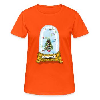 Boule à neige de Noël - T-shirt respirant Femme - orange néon - Devant - AI Model Female 172 dark (172cm)