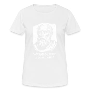 Sokrates-Witz für Philosophie-Fans - Frauen T-Shirt atmungsaktiv - Weiß - Vorne - AI Model Female 172 dark (172cm)