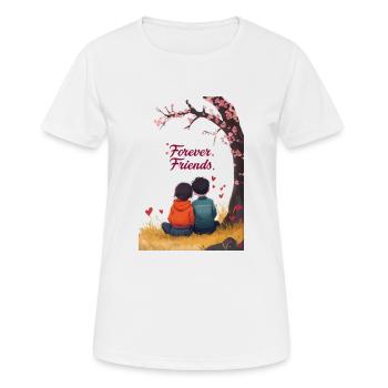 Freunde für immer - Frauen T-Shirt atmungsaktiv - Weiß - Vorne - AI Model Female 172 dark (172cm)