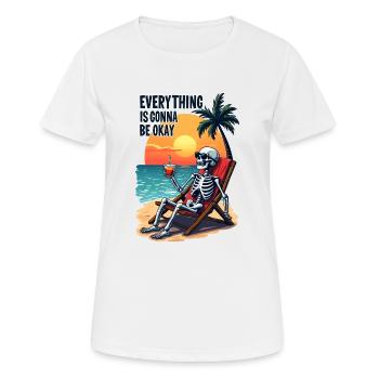 Tout va bien se passer - T-shirt respirant Femme - blanc - Devant - AI Model Female 172 dark (172cm)