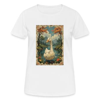 A beautiful picture of a duck. - Women's Breathable T-Shirt - white - Front - AI Model Female 172 dark (172cm)