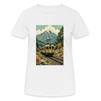 Image de train rétro - T-shirt respirant Femme - blanc - Devant - AI Model Female 172 dark (172cm)