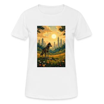 Das Bild des Wolfes - Frauen T-Shirt atmungsaktiv - Weiß - Vorne - AI Model Female 172 dark (172cm)