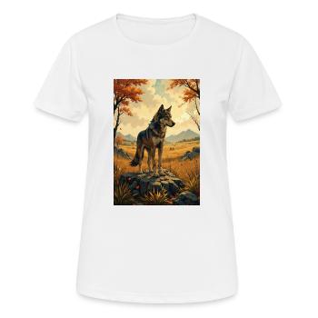 Das Bild des Wolfes - Frauen T-Shirt atmungsaktiv - Weiß - Vorne - AI Model Female 172 dark (172cm)