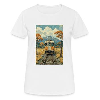 Retro Zug Bild - Frauen T-Shirt atmungsaktiv - Weiß - Vorne - AI Model Female 172 dark (172cm)
